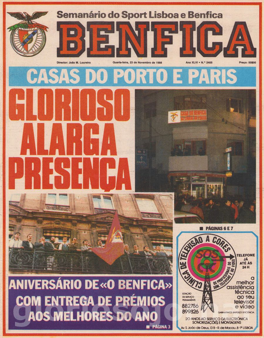 jornal o benfica 2405 1988-11-23